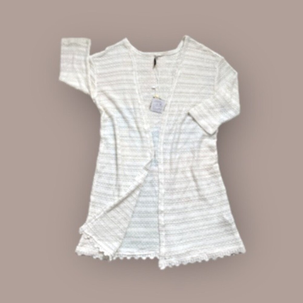 Sela Casual Women Crochet Lace Cardigan Milky White Colored Feminine Sz XS NWT